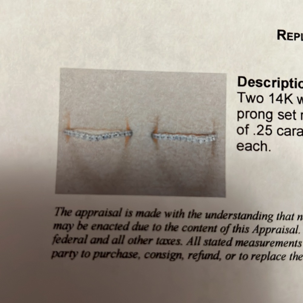 Two 14K White Gold Curved Diamond Bands